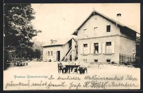 AK Frankfurt-Schwanheim, Gasthof Forsthaus Unterschweinstiege