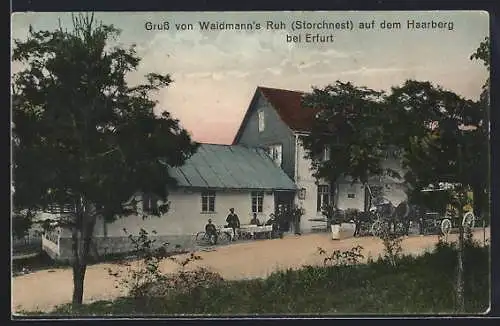 AK Erfurt, Gasthaus Waidmann`s Ruh (Storchnest) auf dem Haarberg