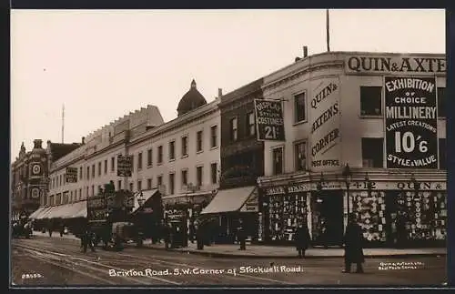 AK London, Brixton Road, S. W. Corner of Stockwell Road, Quin & Axtens` Corner