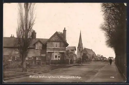 AK Woodford, Police Station and Church, Woodford Bridge