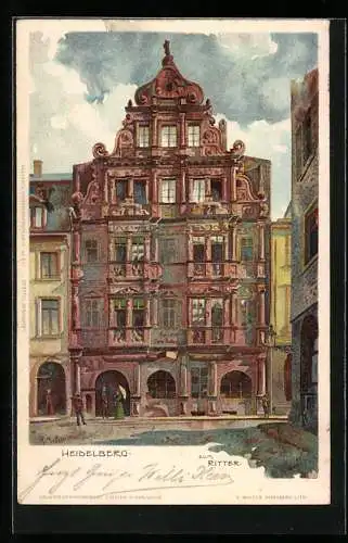 Künstler-AK K. Mutter: Gasthof Zum Ritter in Heidelberg