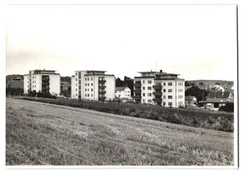 Fotografie unbekannter Fotograf, Ansicht Waldbüttelbrunn, Neubauten am Rand der Ortschaft