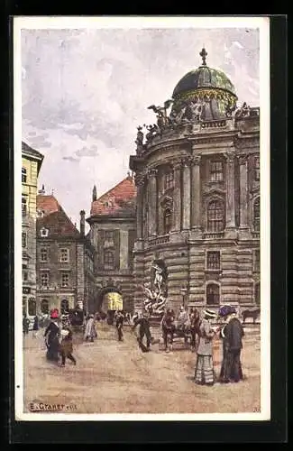 Künstler-AK Ernst Graner: Wien, Kaiserliche Hofburg, Passanten