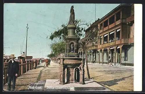 AK Port-Said, Statue Queen Victoria