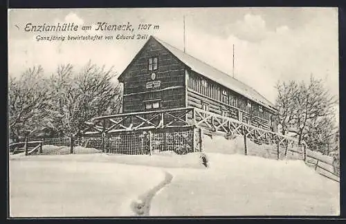 AK Enzianhütte, Berghütte am Kieneck im Winter