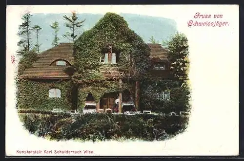 AK Eichwald, Forsthaus & Restauration Schweissjäger, Jagdhaus Bavár