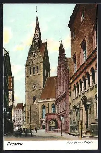 AK Hannover, Marktkirche und Rathaus