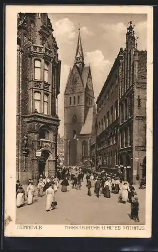 AK Hannover, Marktkirche und altes Rathaus