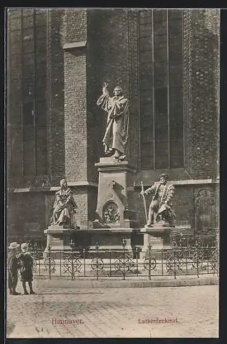 AK Hannover, Blick zum Lutherdenkmal