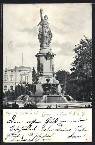 AK Frankfurt-Ostend, Partie am Schützenbrunnen