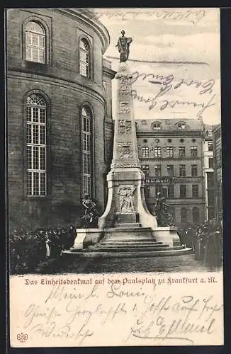 AK Alt-Frankfurt, Das Einheitsdenkmal auf dem Paulsplatz