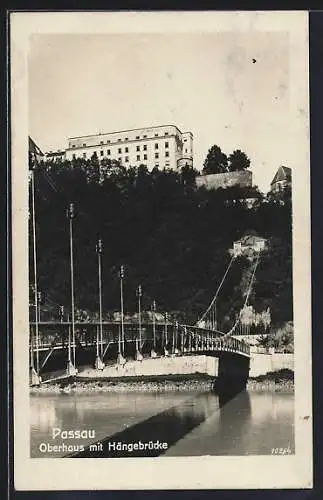 AK Passau, Festung Oberhaus mit Hängebrücke