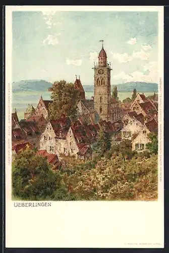 Künstler-AK Ueberlingen / Bodensee, Gesamtansicht