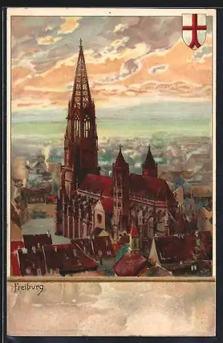 Künstler-AK Heinrich Kley: Freiburg, Motiv vom Münster