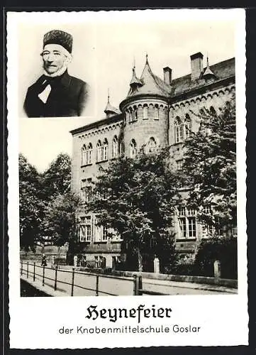 AK Goslar /Harz, Heynefeier, Rechenmeister Heinrich Heyne, Bürgerschule