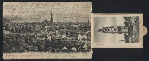 Zugbild-AK Freiburg / Breisgau, Schwabentor, Münster, Ortsansicht