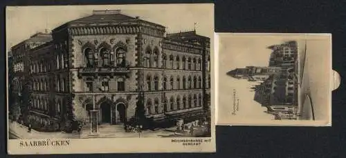 Zugbild-AK Saarbrücken, Reichsstrasse mit Bergamt, Rathaus