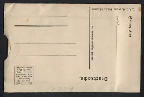 Zugbild-AK Bad Münster a. St., Ortsansicht aus der Vogelschau, Führerkarte