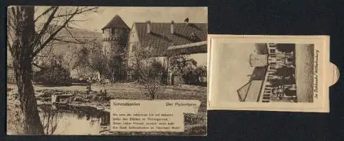 Zugbild-AK Schmalkalden, Pulverturm, Schlosshof Wilhelmsburg