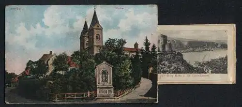 Zugbild-AK Arenberg, Kirche, Burg Katz