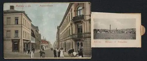 Zugbild-AK Meerane i. S., Augustusstrasse, Totalansicht