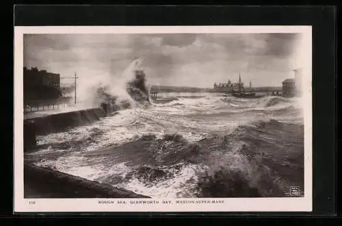 AK Weston-Super-Mare, Rough sea at Glenworth Bay