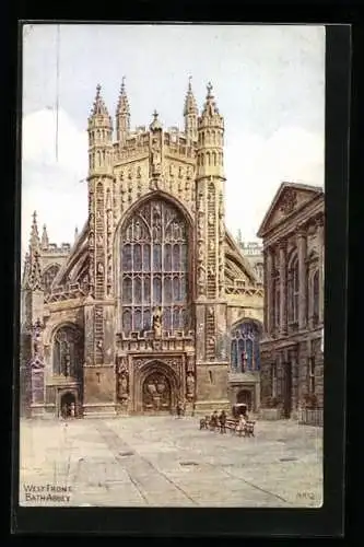 Künstler-AK Bath, West front of Bath Abbey