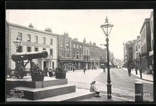 AK Chelmsford, High Street and Saragen`s Head Hotel