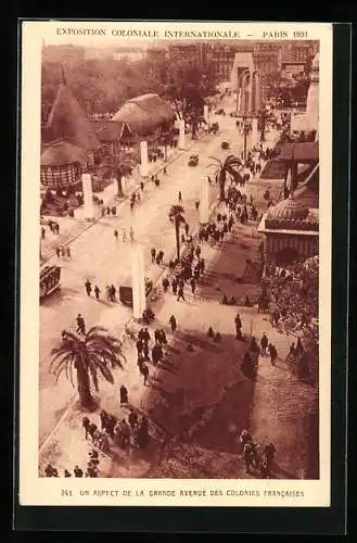 AK Paris, Exposition Coloniale Internationale 1931, Un Aspect de la Grande Avenue des Colonies Francaises