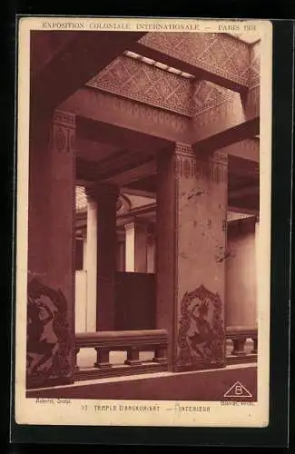 AK Paris, Exposition Coloniale Internationale, 1931, Temple d`Angkor-Vat, Intérieur