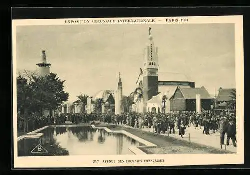 AK Paris, Exposition Coloniale Internationale 1931, Avenue des Colonies Francaises