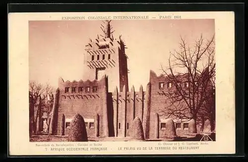 AK Paris, Exposition coloniale internationale 1931, Afrique Occid. Francaise, Le Palais vue de la Terrasse du Restaurant