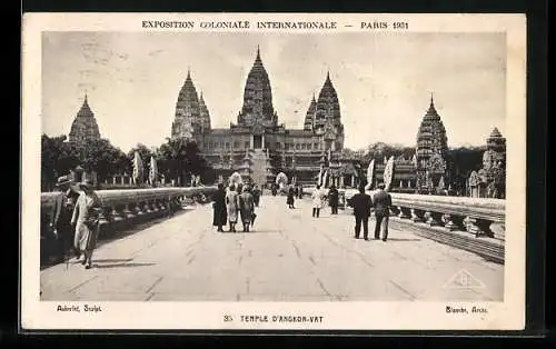 AK Paris, Exposition coloniale internationale 1931, Temple d`Angkor-Vat (Auberlet, Sculpt., Blanche, Arch.)