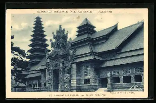 AK Paris, Exposition coloniale internationale 1931, Pavillon des Pays-Bas - Facade Principale