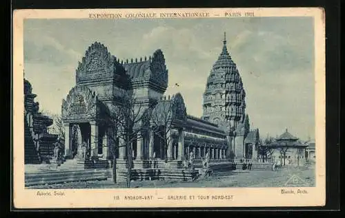 AK Paris, Exposition coloniale internationale 1931, Angkor-Vat, Galerie et Tour Nord-Est