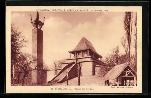 AK Paris, Exposition coloniale internationale 1931, Madagascar, Facade Principale