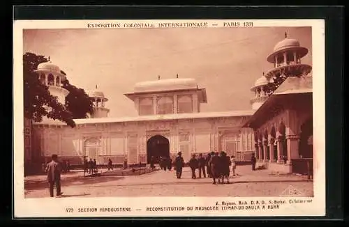 AK Paris, Exposition coloniale internationale 1931, Section Hindoustane, Mausolée Itimad-ud-Daula a Agra