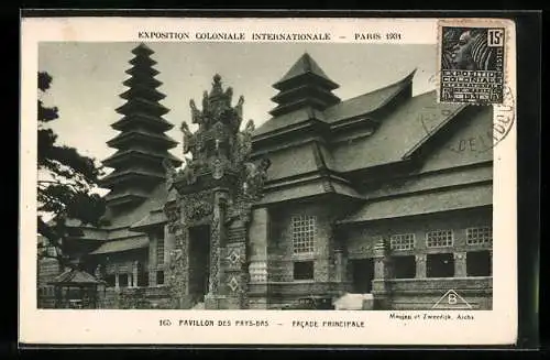 AK Paris, Exposition coloniale internationale 1931, Pavillon des Pays-Bas, Facade Principale