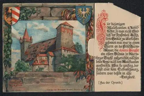 mechanische-AK Nürnberg, Fünfeckiger Turm und Eiserne Jungfrau