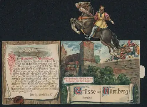 Mechanische-AK Nürnberg, Flucht des Ritters Eppelein von Gailingen, Wappen