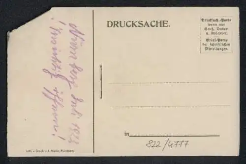 Mechanische-Künstler-AK Nürnberg, Ritter Eppelein v. Gailingen auf seinem Pferd, Spruch