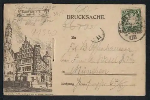 Mechanische-AK Rothenburg / Tauber, Georg Nusch, Feldherr Tilly, Rathaus