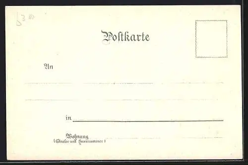 Lithographie Degerloch, Turm, Zahnradbahn Stuttgart-Degerloch