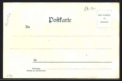 Lithographie Garmisch, Ortsansicht mit der Zugspitze, Rissersee