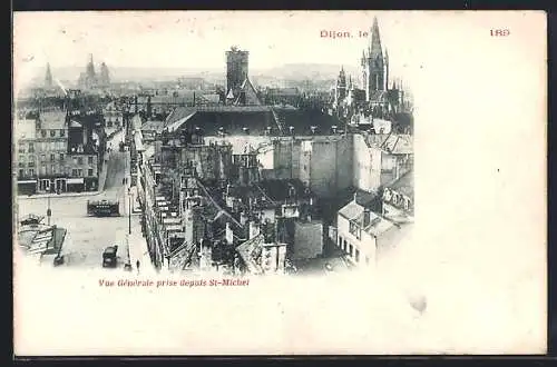 AK Dijon, Vue generale prise depuis St-Michael, Strassenbahn