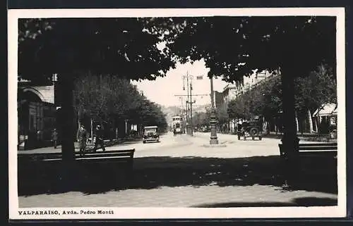 AK Valparaiso, Avda. Pedro Montt, Strassenbahn
