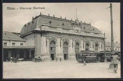 AK Milano, Stazione Centrale, Strassenbahn