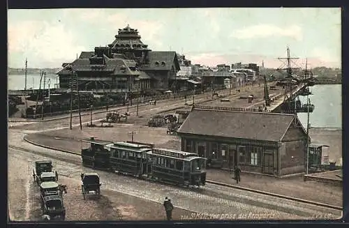 AK St. Malo, Vue prise des Remparts, Strassenbahn