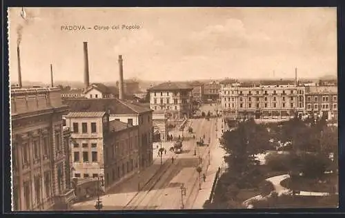 AK Padova, Corso del Popolo, Strassenbahn