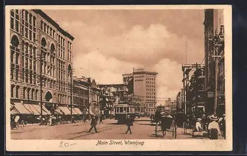 AK Winnipeg, Main Street, Strassenbahn